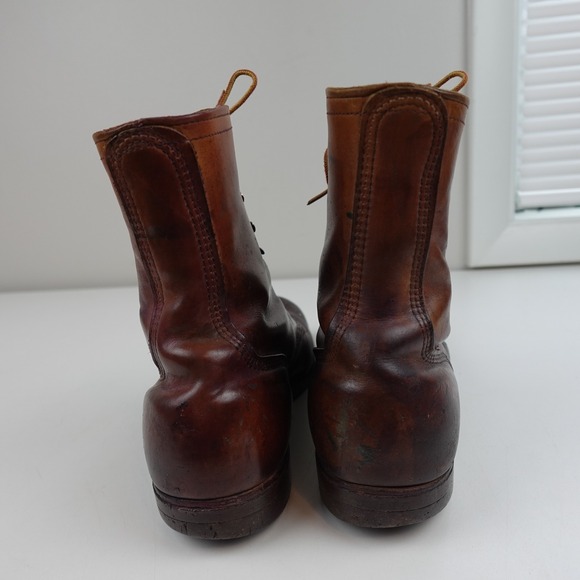 Vintage Red Wing Boots Mens Size 9.5 Brown Leather Iron Ranger Amber USA 50s 60s main image 7